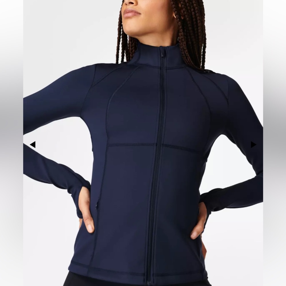 NWT Sweaty Betty Boost Workout Zip Up in Navy